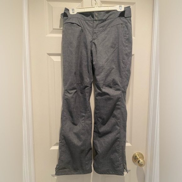 Obermeyer Resort Womens Snow Pants 4 Ski Snowboard Thinsulated Platinum Tweed - Picture 1 of 12